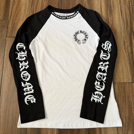 Chrome Hearts Black And White Raglan Long Sleeve Tee
