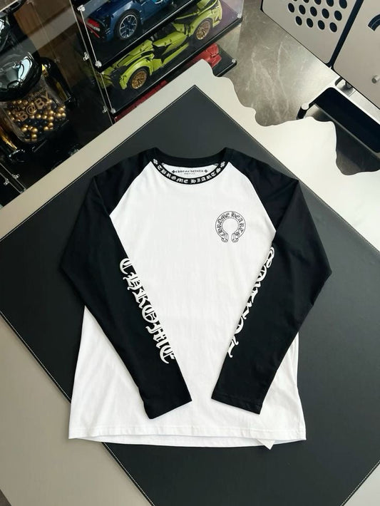 Chrome Hearts Black And White Raglan Long Sleeve Tee