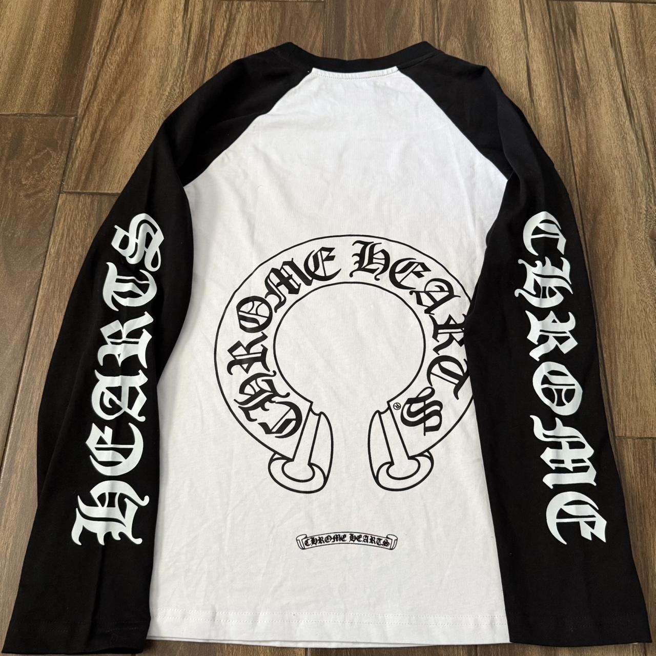 Chrome Hearts Black And White Raglan Long Sleeve Tee
